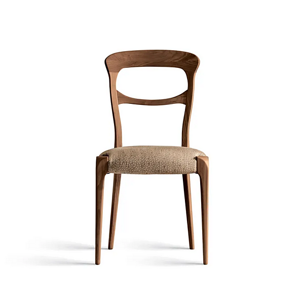 Wooden armchair with upholstered back Capotavola Dale L143 factory DALE from Italy. Foto №2