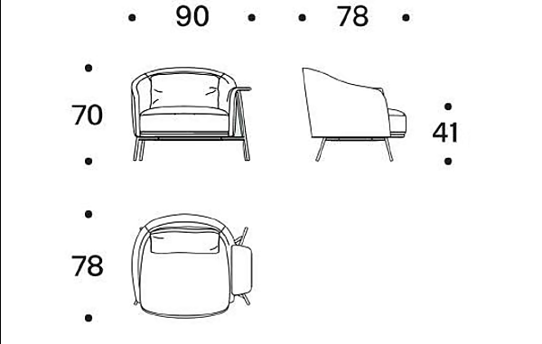 Fabric armchair with armrests Saba Kepi factory SABA from Italy. Foto №9