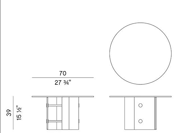 Round glass coffee table Potocco Double L Glaze 952 TVHC 70 952/TVHC-70 factory POTOCCO from Italy. Foto №4