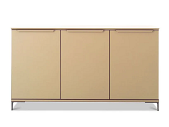 Low tanned leather office storage unit with hinged doors I 4 Mariani Paso Doble