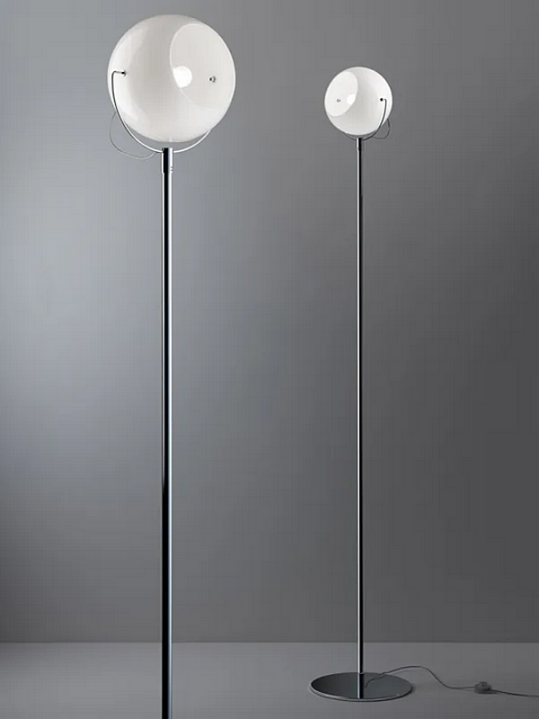 Adjustable Chrome Plated Floor Lamp Fabbian Beluga White factory Fabbian from Italy. Foto №2