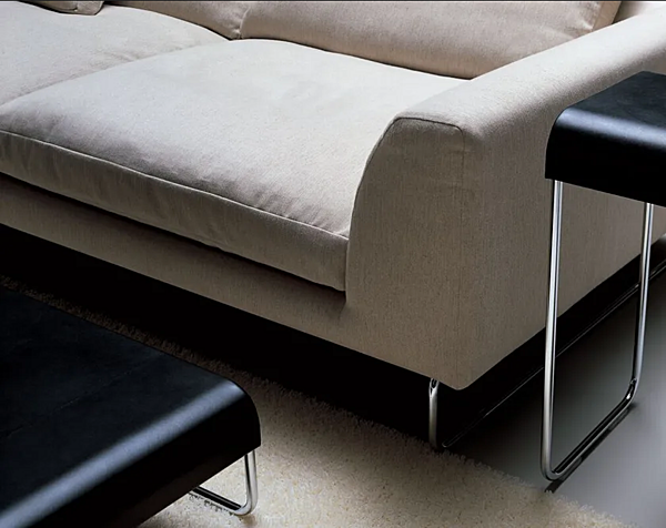 Coffee Table in Low Tanned Leather and Steel by i 4 Mariani ADD LOOK factory i 4 Mariani from Italy. Foto №7