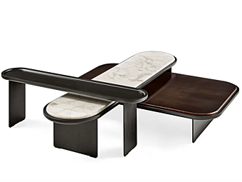 Oval coffee table in glass Gallotti&Radice Sensei factory Gallotti & Radice from Italy