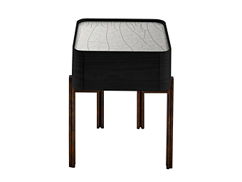 Square ash bedside table with drawers Gallotti&Radice Twelve C Square ash bedside table with drawers Gallotti&Radice Twelve C factory Gallotti & Radice from Italy