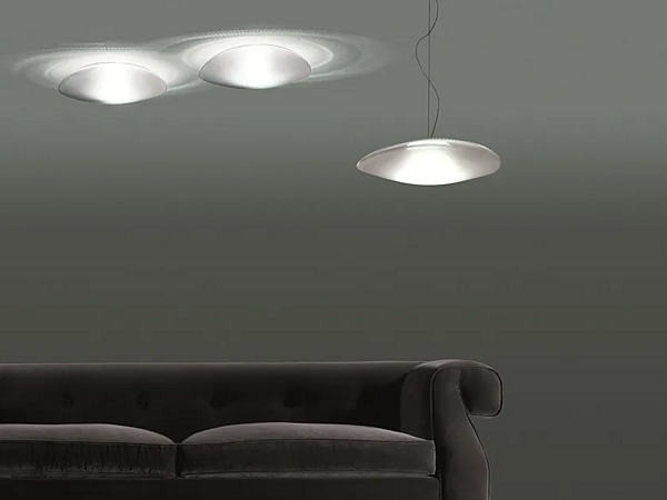 LED Blown Glass Pendant Lamp Fabbian Loop factory Fabbian from Italy. Foto №13