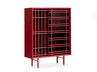 Wood and glass highboard with sliding doors Potocco SEN 886 MA 886/MA