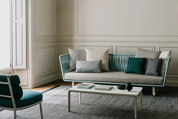 Garden sofa with upholstered back KETTAL Bitta factory KETTAL from Italy. Foto №6