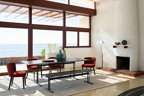 Ash and metal bench Graphic 955 O Potocco 955/O factory POTOCCO from Italy. Foto №5