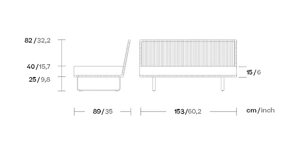 Modular garden sofa with fabric upholstery KETTAL Bitta factory KETTAL from Italy. Foto №5
