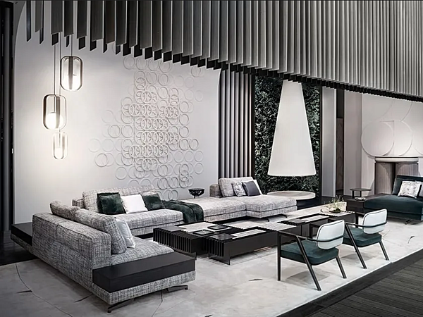 Two-seater sofa fabric or leather GIORGETTI Soho factory GIORGETTI from Italy. Foto №4