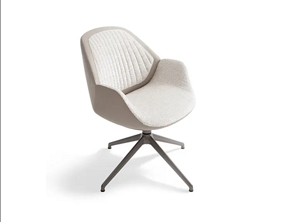 Easy chair with leather and fabric upholstery GIORGETTI Calathea factory GIORGETTI from Italy. Foto №4