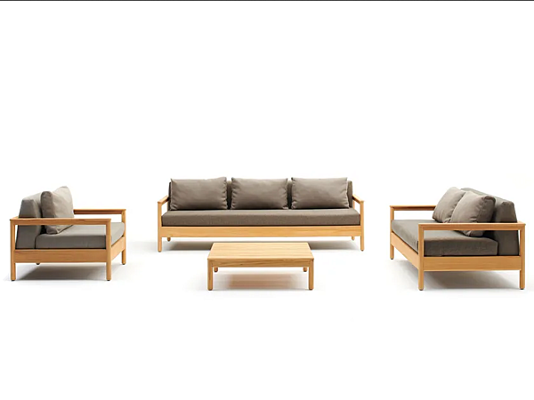 Teak 3-Seater Garden Sofa Bali VARASCHIN 2383, 2383A factory VARASCHIN from Italy. Foto №3