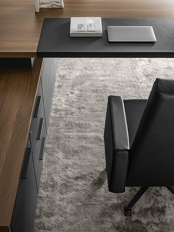 L-shaped wooden executive desk INCA I 4 Mariani factory i 4 Mariani from Italy. Foto №7