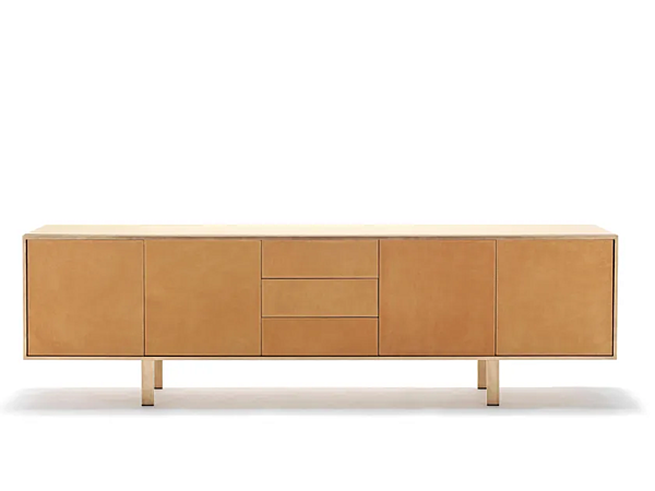 Tanned leather sideboard with doors FASEM Aliante factory FASEM from Italy. Foto №1