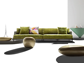 Fabric sofa with upholstered back ERBA ITALIA Gran Milano