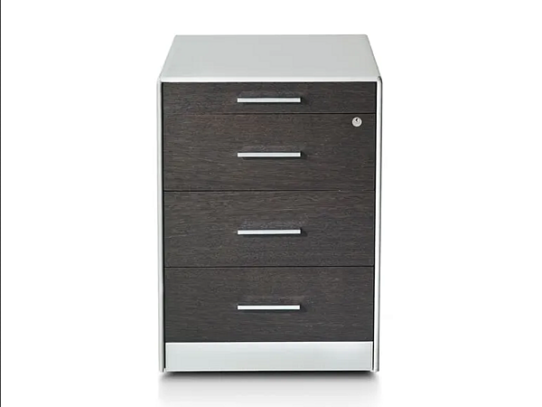 Wooden office drawer unit with lock i 4 Mariani Symetria factory i 4 Mariani from Italy. Foto №1