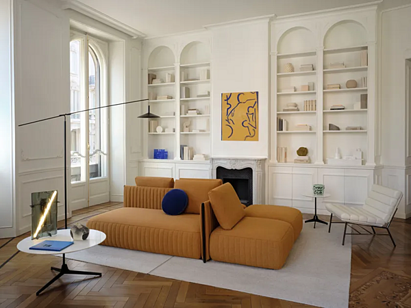 Sectional sofa with removable cover fabric Saba Metis factory SABA from Italy. Foto №21