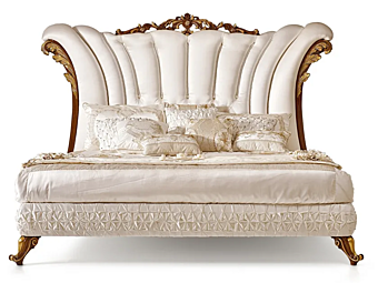 Double bed with upholstered headboard fabric Dolcevita A.R. Arredamenti