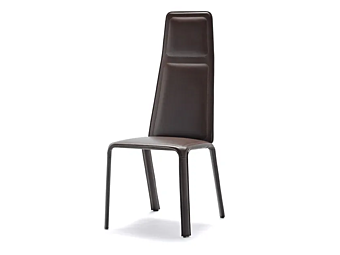 High Back Tanned Leather Chair Ande Tall FASEM