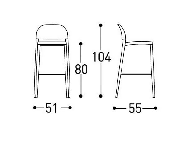 Garden Stool High Powder Coated Aluminium Clever VARASCHIN 229S5, 229S0 factory VARASCHIN from Italy. Foto №11