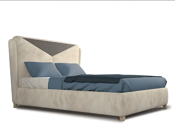 Upholstered wooden double bed with high backrest CASA +39 New Harmony H0001, H0006 factory CASA +39 from Italy. Foto №1