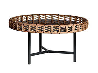 Round Rope Coffee Table with Glass Top Potocco Ropu 888 TBC 888/TBC factory POTOCCO from Italy