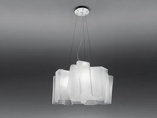 Blown glass pendant lamp Logico 3x120 Artemide 0454010A, 0454020A, 0698020A factory Artemide from Italy. Foto №1