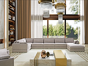 Sectional fabric sofa Dante KEOMA factory KEOMA from Italy