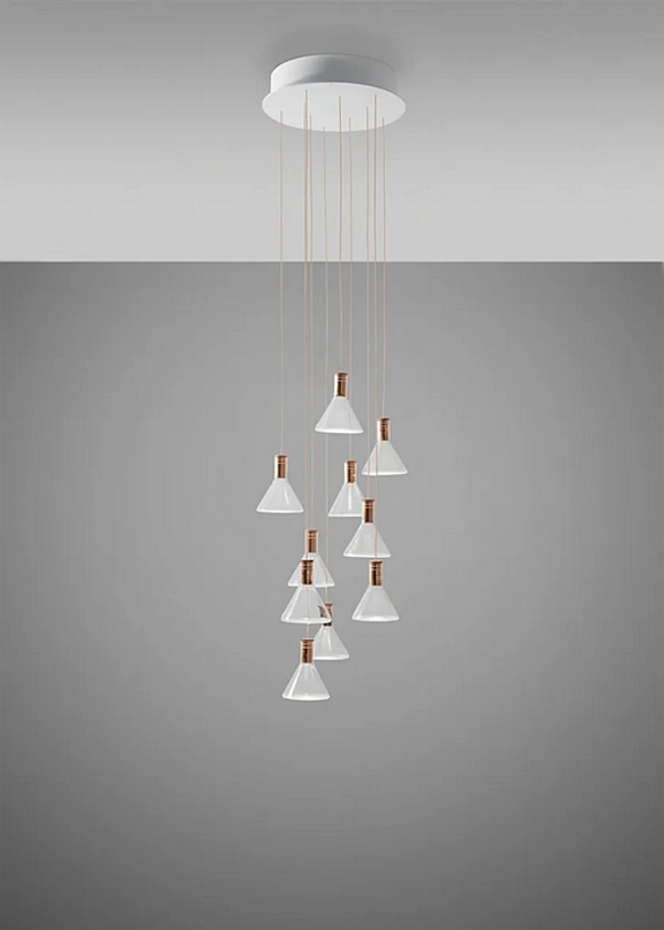 LED pendant lamp made of borosilicate glass multispot design Fabbian Polair collection factory Fabbian from Italy. Foto №3
