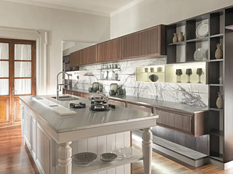 Custom Eucalyptus Kitchen with Island Martini Interiors Essenza Exotic Custom Eucalyptus Kitchen with Island Martini Interiors Essenza Exotic factory MARTINI INTERIORS from Italy