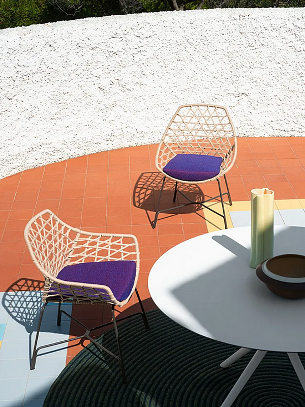 Garden Chair with Fabric Upholstery Potocco Cut 910 R 910/R factory POTOCCO from Italy. Foto №2