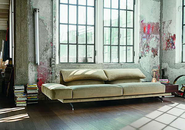 Sofa with headrest in fabric or leather VIBIEFFE 550 Altopiano factory VIBIEFFE from Italy. Foto №10