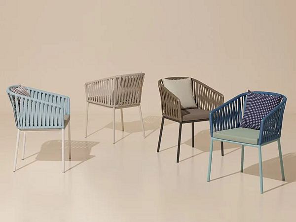 Fabric garden chair with soft back KETTAL Bitta factory KETTAL from Italy. Foto №4