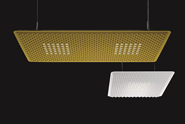 Hanging Acoustic Panel Pendant Lamp Fabric Artemide Eggboard Matrix 800x800 factory Artemide from Italy. Foto №5