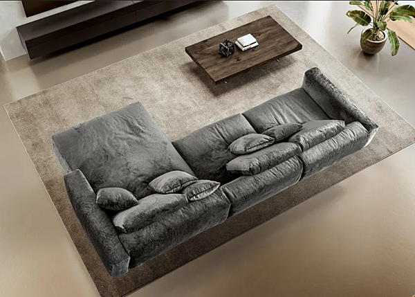 Sectional fabric sofa with soft back LAGO Air Soft 1902 factory LAGO from Italy. Foto №3
