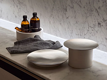 Storage Box in Stainless Steel and Wood Gemma AGAPE factory Agape from Italy