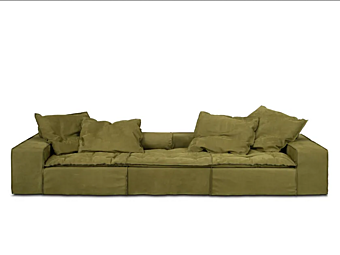 Leather sofa with upholstered back BAXTER Miami Beach factory BAXTER from Italy