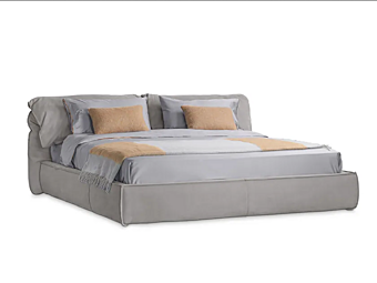 Double bed with upholstered headboard Baxter Casablanca factory BAXTER from Italy