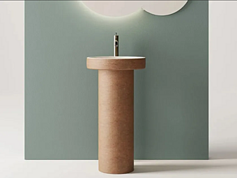 Freestanding round clay washbasin AGAPE Cenote a Colonna factory Agape from Italy