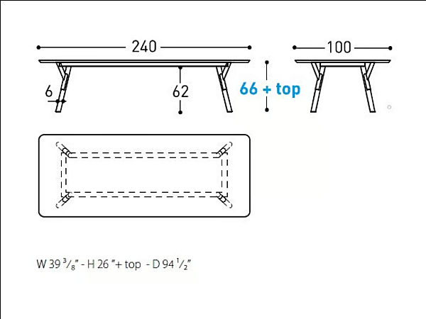 Rectangular garden table in aluminum Link Low VARASCHIN 2222L factory VARASCHIN from Italy. Foto №7