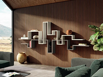 Floating Wooden Bookcase LAGO Lagolinea 2630 2630 Floating Wooden Bookcase LAGO Lagolinea 2630 2630 factory LAGO from Italy