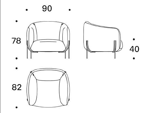 Fabric armchair with removable cover and armrests Saba Geo factory SABA from Italy. Foto №12