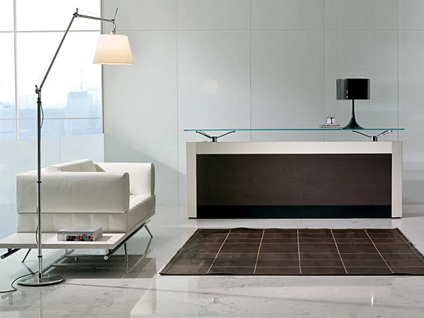 Reception desk wood and glass I 4 Mariani Symetria factory i 4 Mariani from Italy. Foto №2