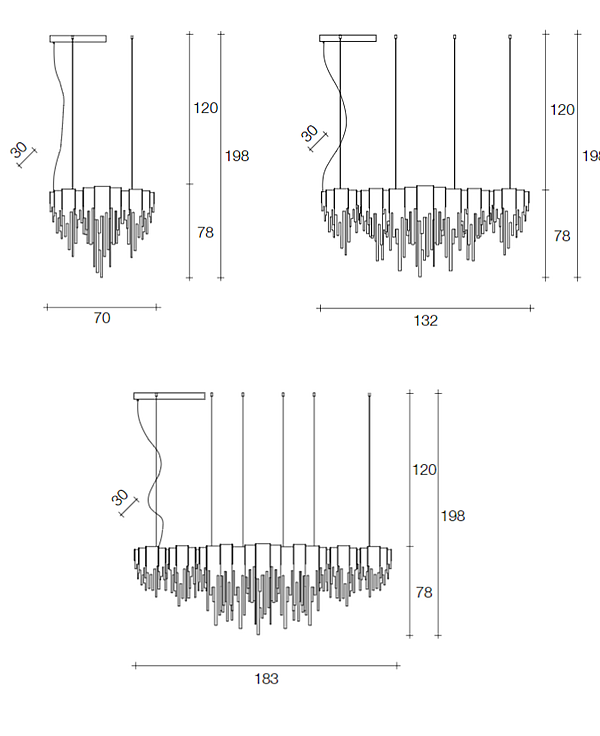 Chandelier TERZANI ØL6ØS E7 C8 factory TERZANI from Italy. Foto №11