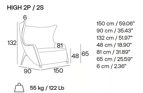 2-Seater Fabric Sofa with Soft Backrest Adrenalina Gea High IMB1072988 factory ADRENALINA from Italy. Foto №6