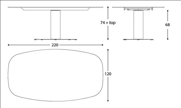 Oval steel garden table VARASCHIN Big Collection 136T1 factory VARASCHIN from Italy. Foto №6