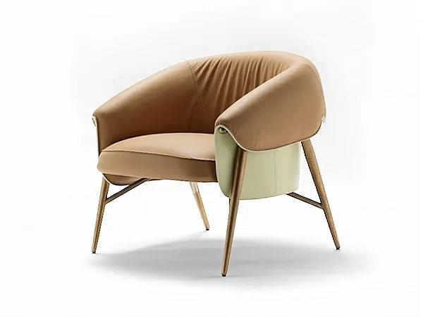 Tanned leather armchair with armrests FASEM Montgomery W factory FASEM from Italy. Foto №3