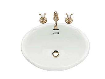 Inset Oval Ceramic Washbasin Victorian Gentry Home