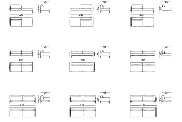 Sectional sofa in leather or fabric VIBIEFFE 110 Modern factory VIBIEFFE from Italy. Foto №16