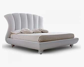 Double Bed with Fabric Upholstery and Soft Backrest CORTEZARI LEON 915 factory CORTE ZARI from Italy